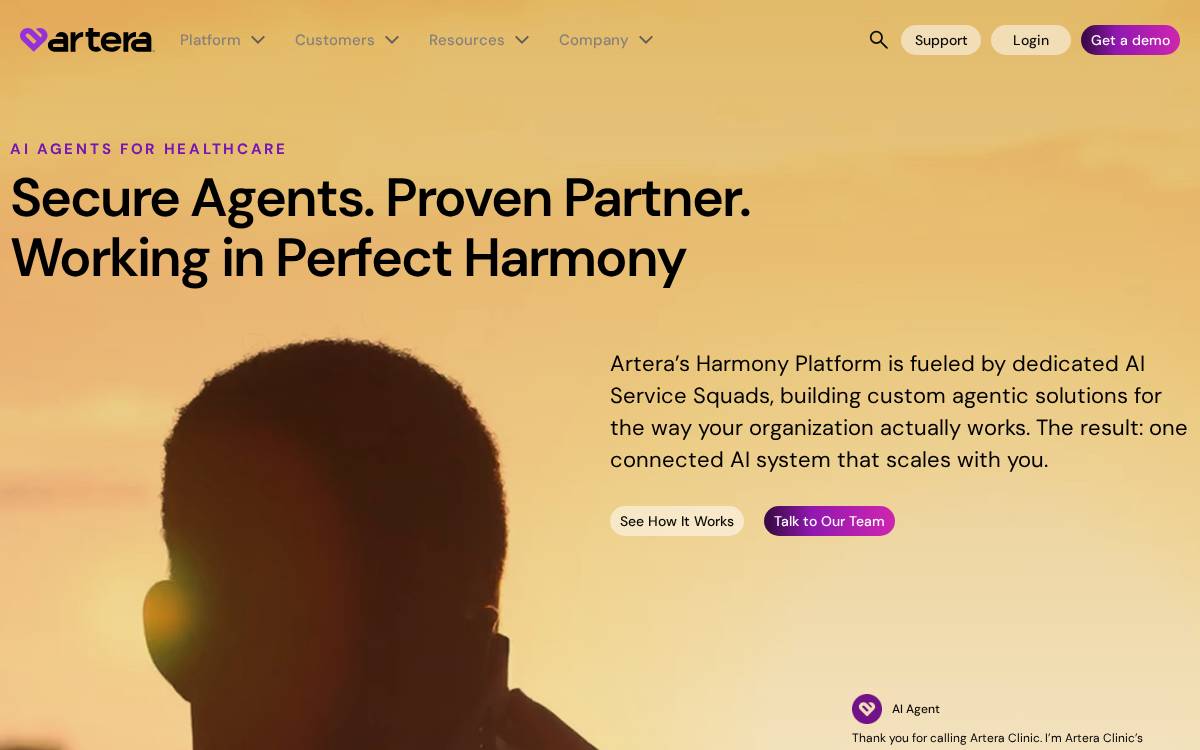Artera website preview