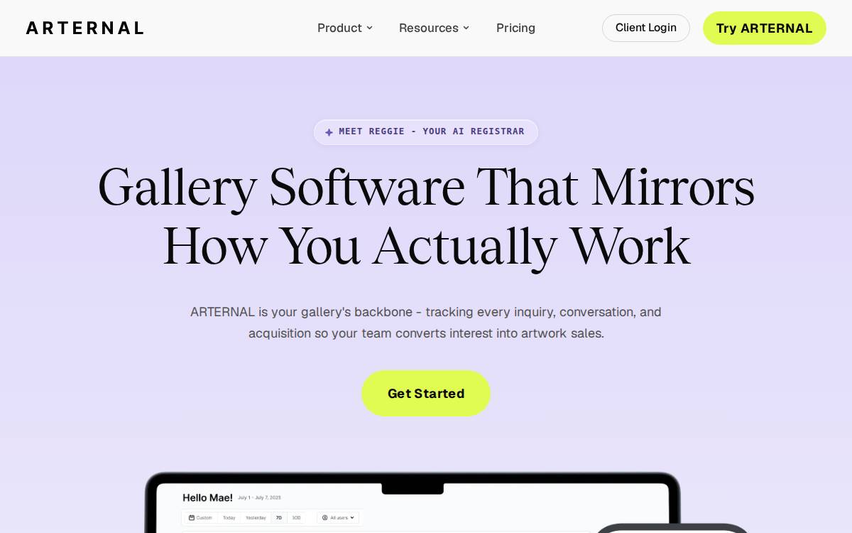 ARTERNAL website preview