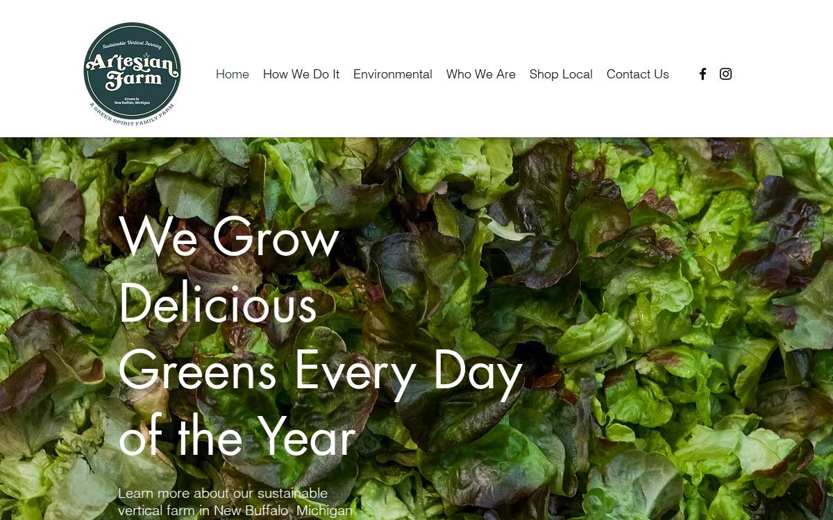 Artesianfarms website preview