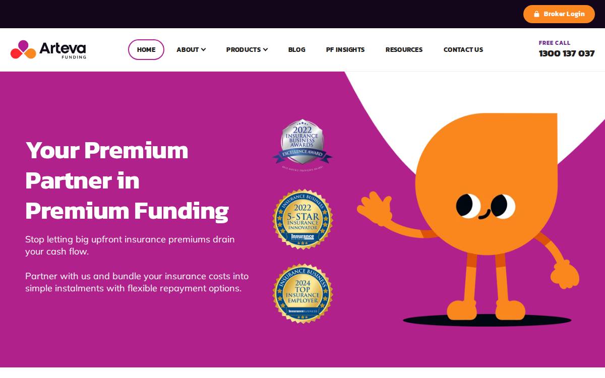 Arteva Funding website preview