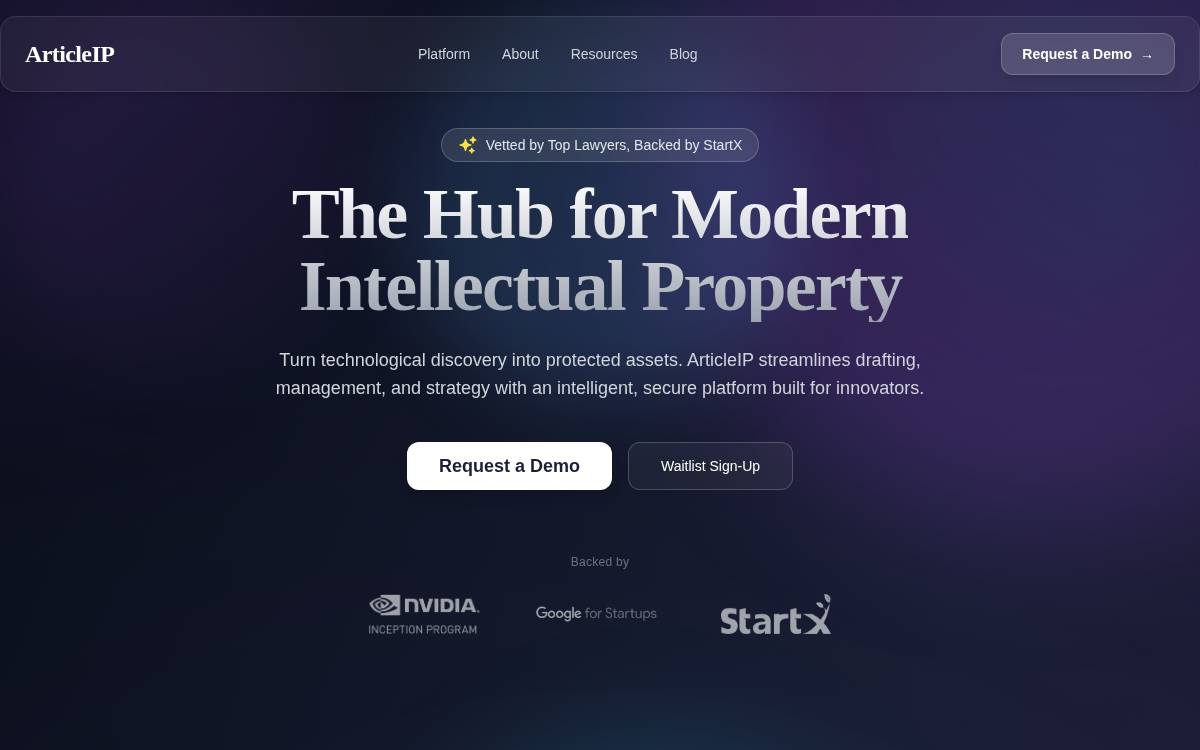 Articleip website preview