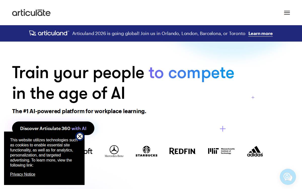 Articulate website preview