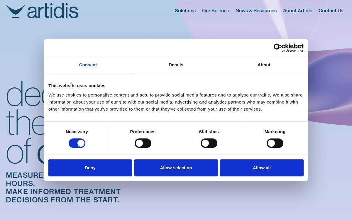 Artidis website preview
