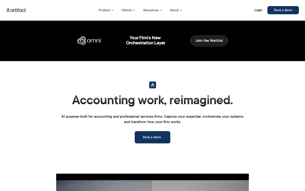 Artifact AI website preview