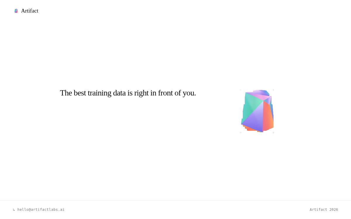 Artifact AI website preview