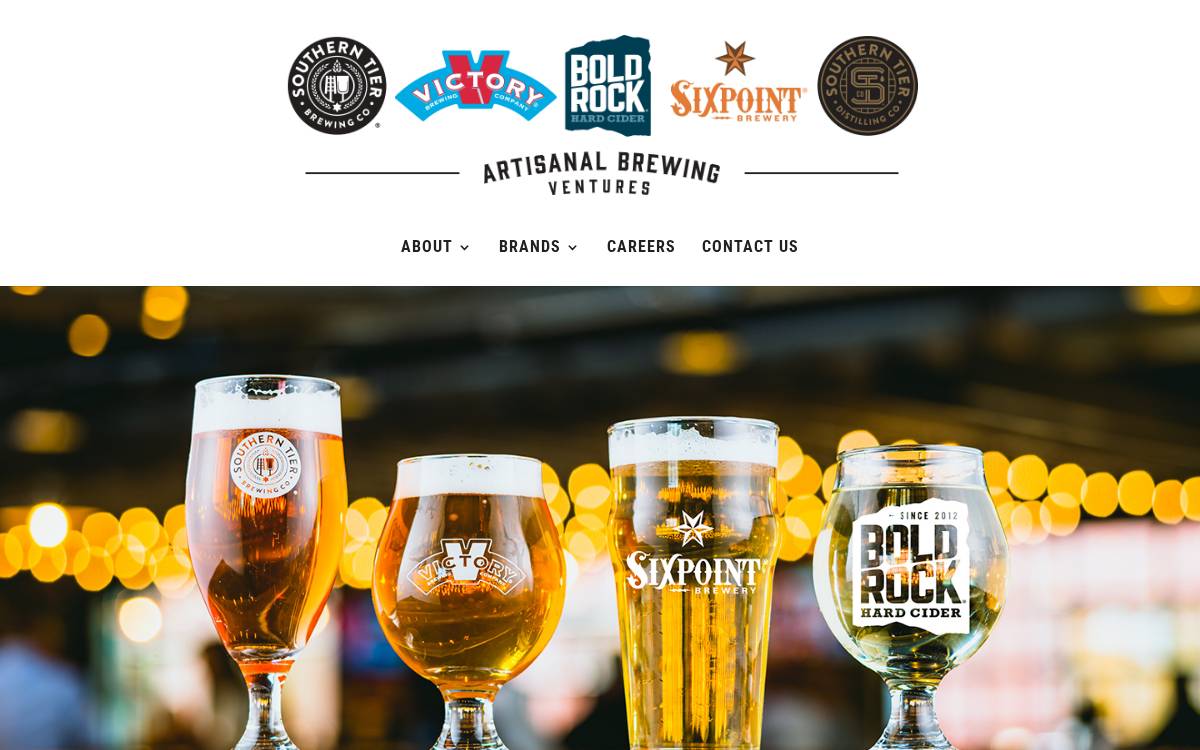 Artisanal Brewing Ventures website preview