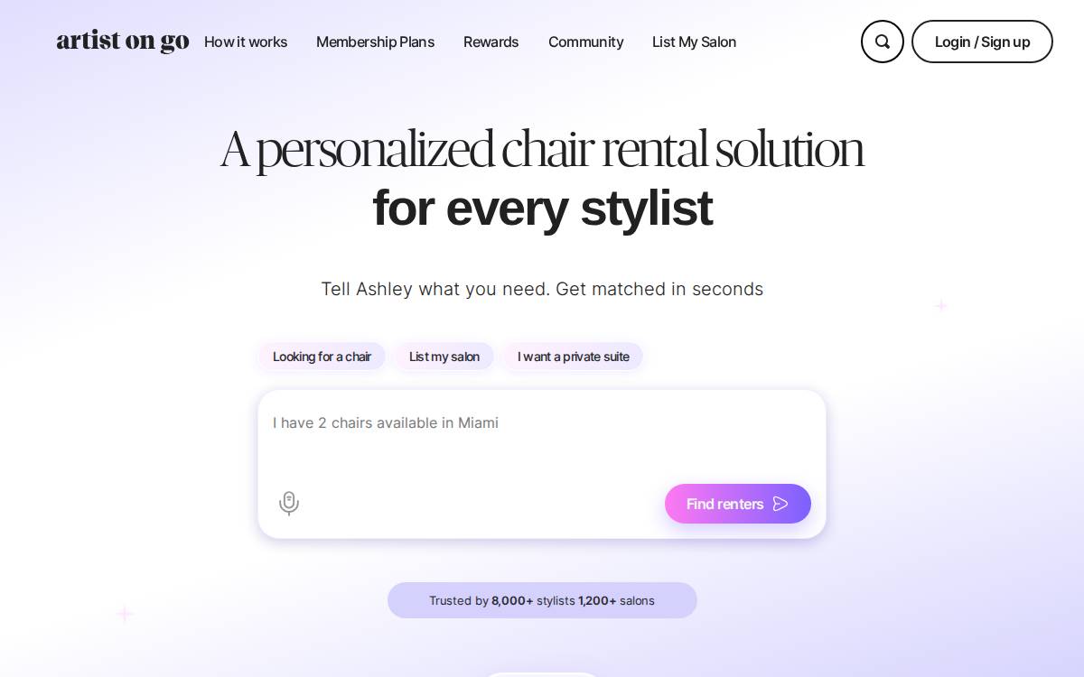 Artistongo website preview