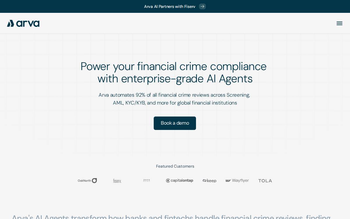 Arva AI website preview