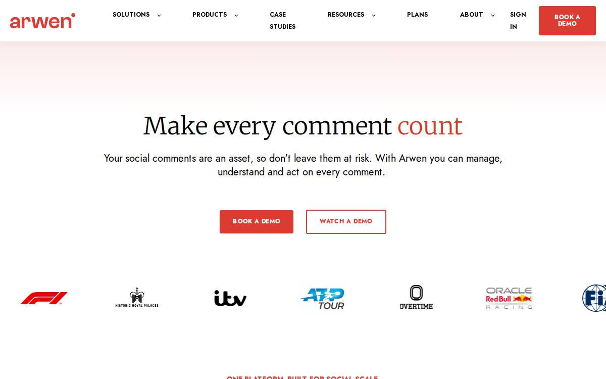 Arwen website preview