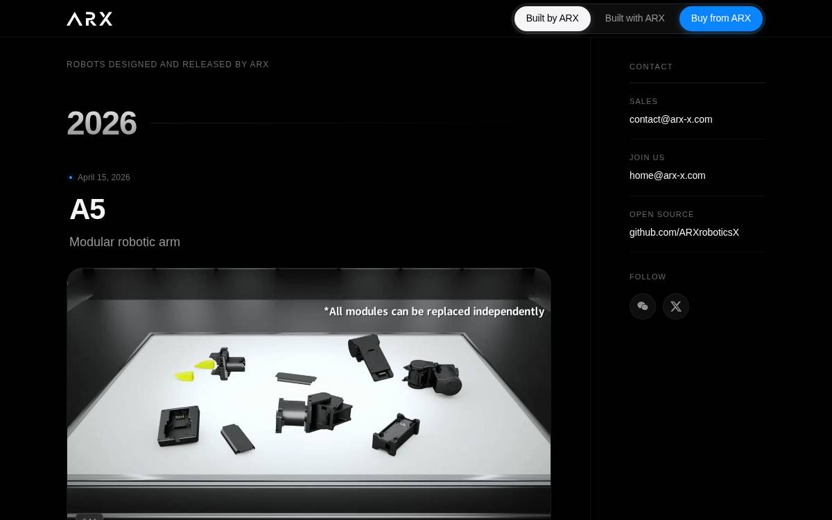 Arx X website preview
