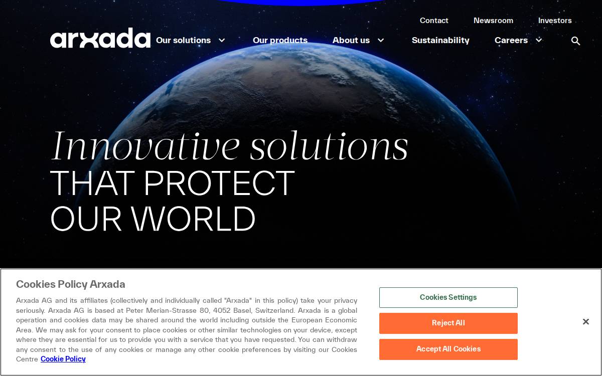 Arxada website preview