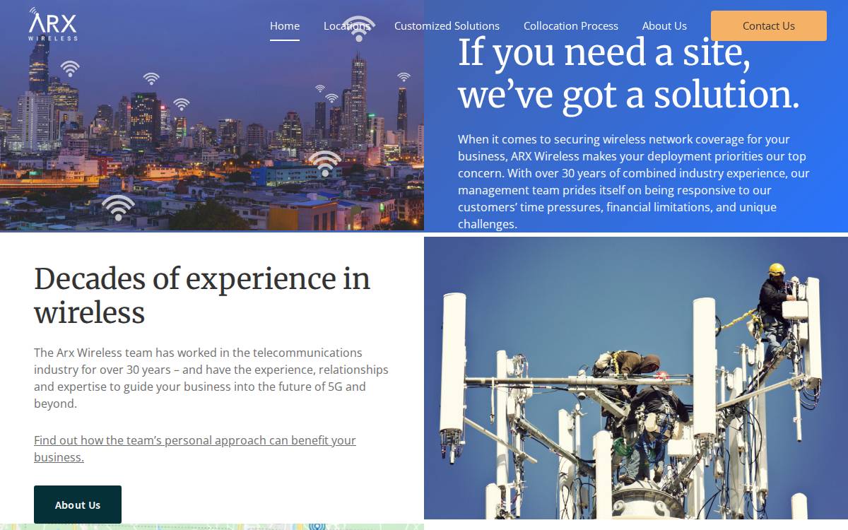 ARX Wireless website preview