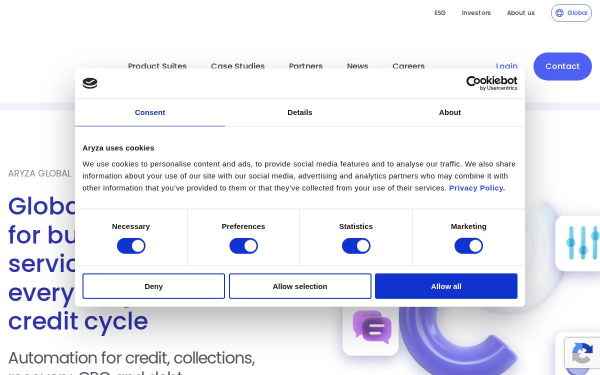 Aryza website preview
