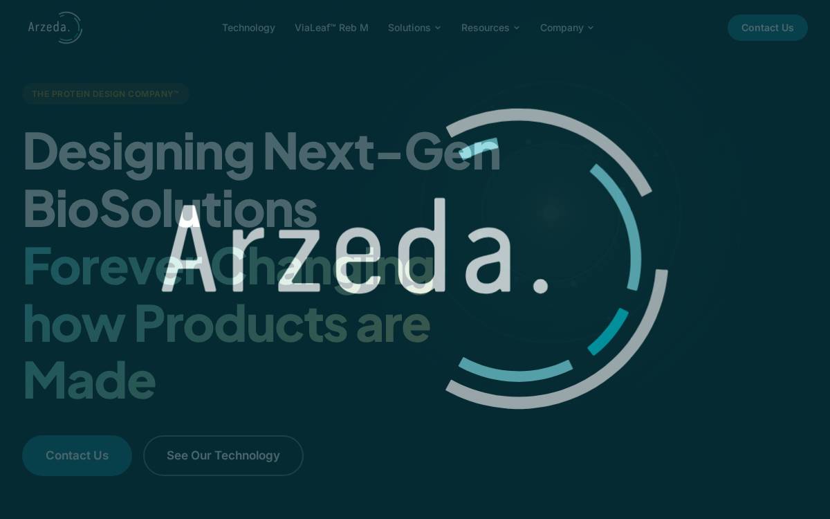 Arzeda website preview