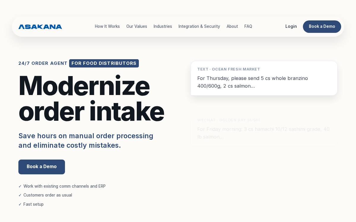 Asakana website preview