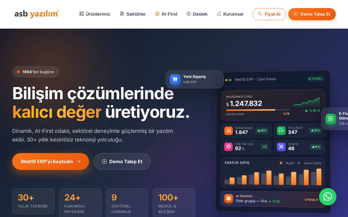 Asb Yazılım website preview