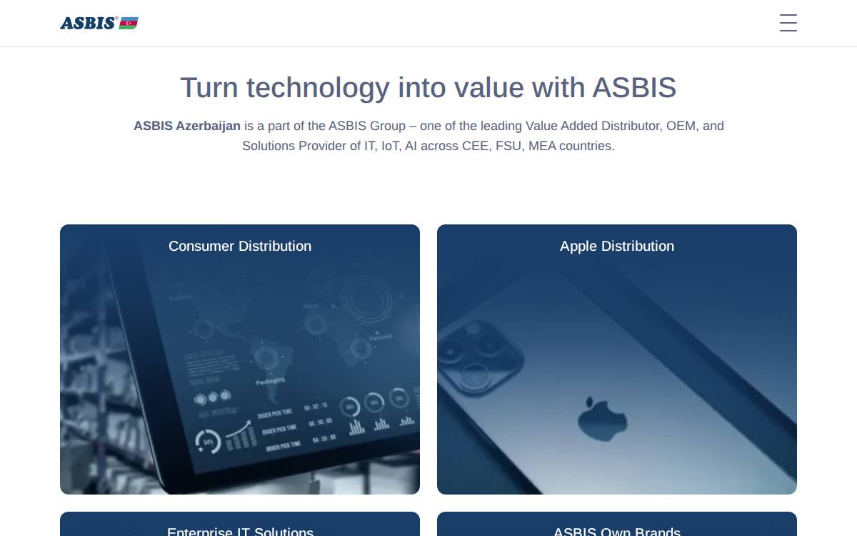 ASBIS Azerbaijan website preview