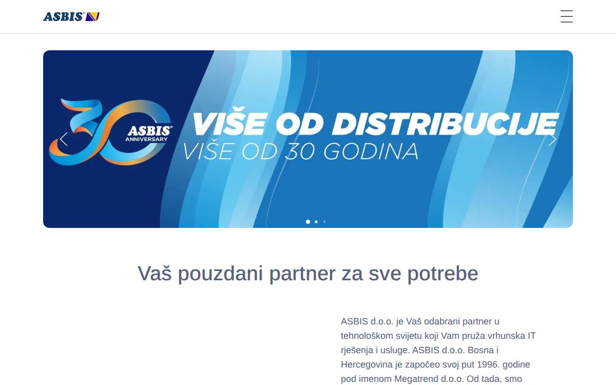 ASBIS Bosnia website preview
