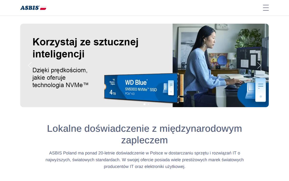 ASBIS Poland website preview