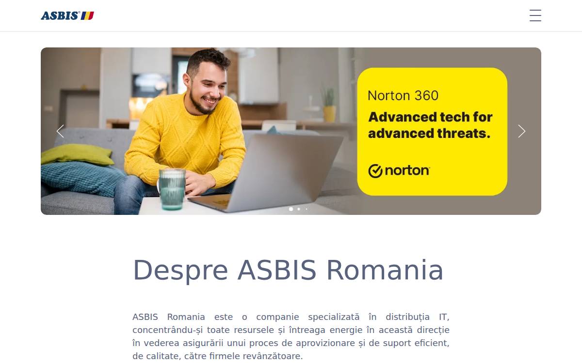 ASBIS Romania website preview