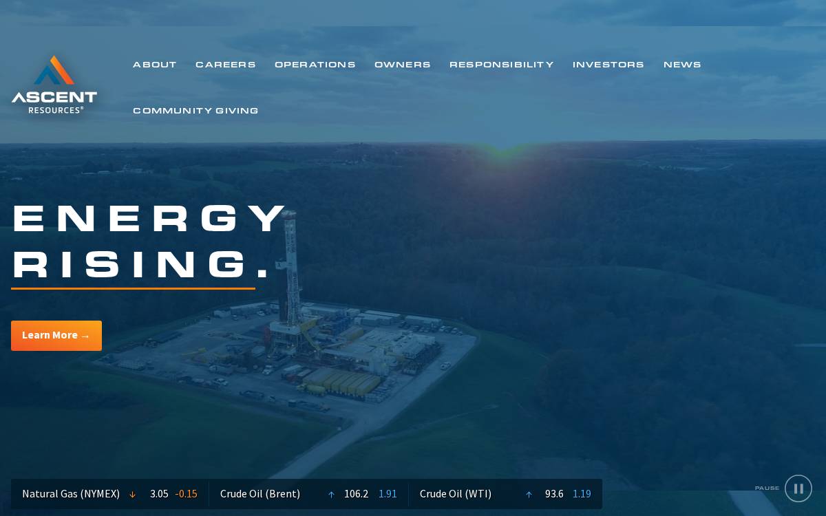 Ascent Resources, LLC website preview