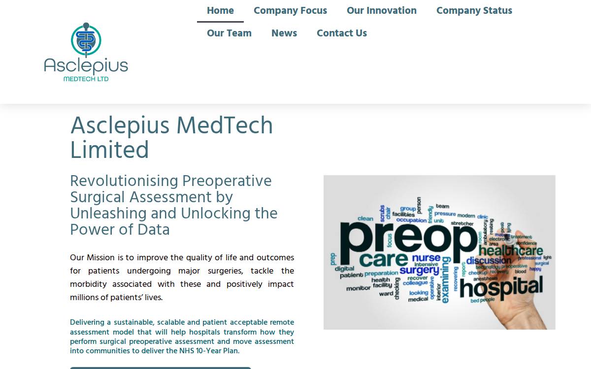 Asclepius website preview