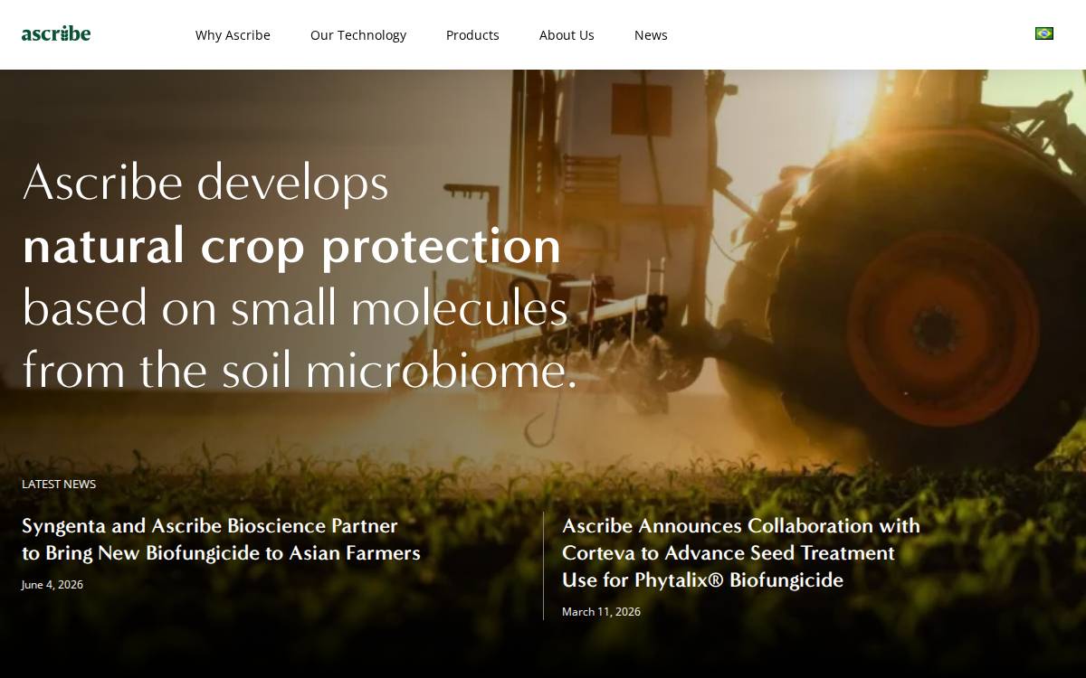 Ascribe Bioscience website preview