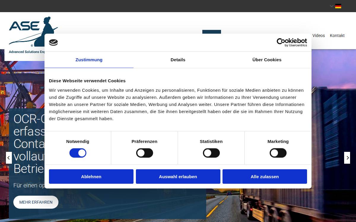 Ase Gmbh website preview