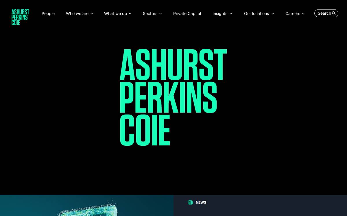 Ashurst Perkins Coie website preview