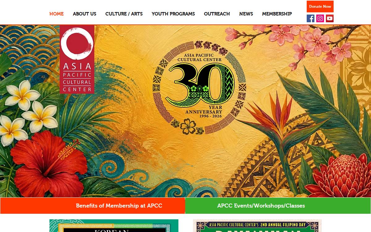 Asia Pacific Cultural Center website preview