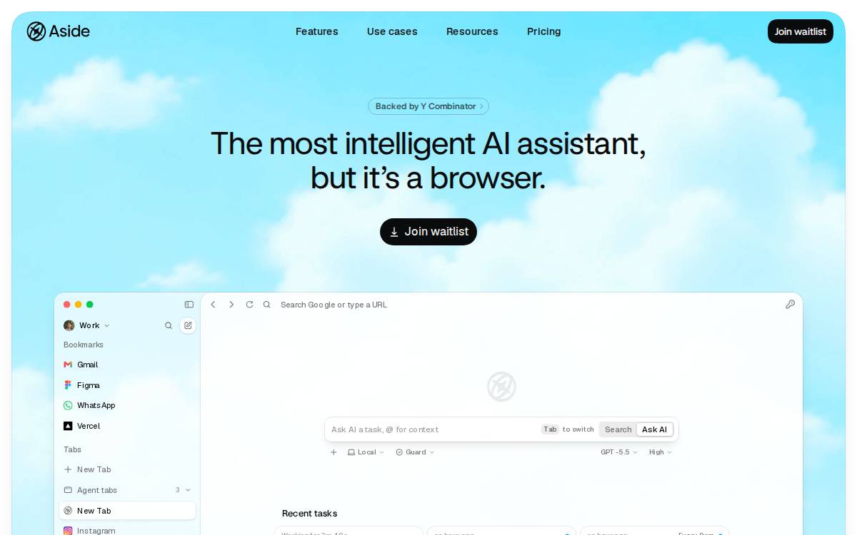 Aside website preview