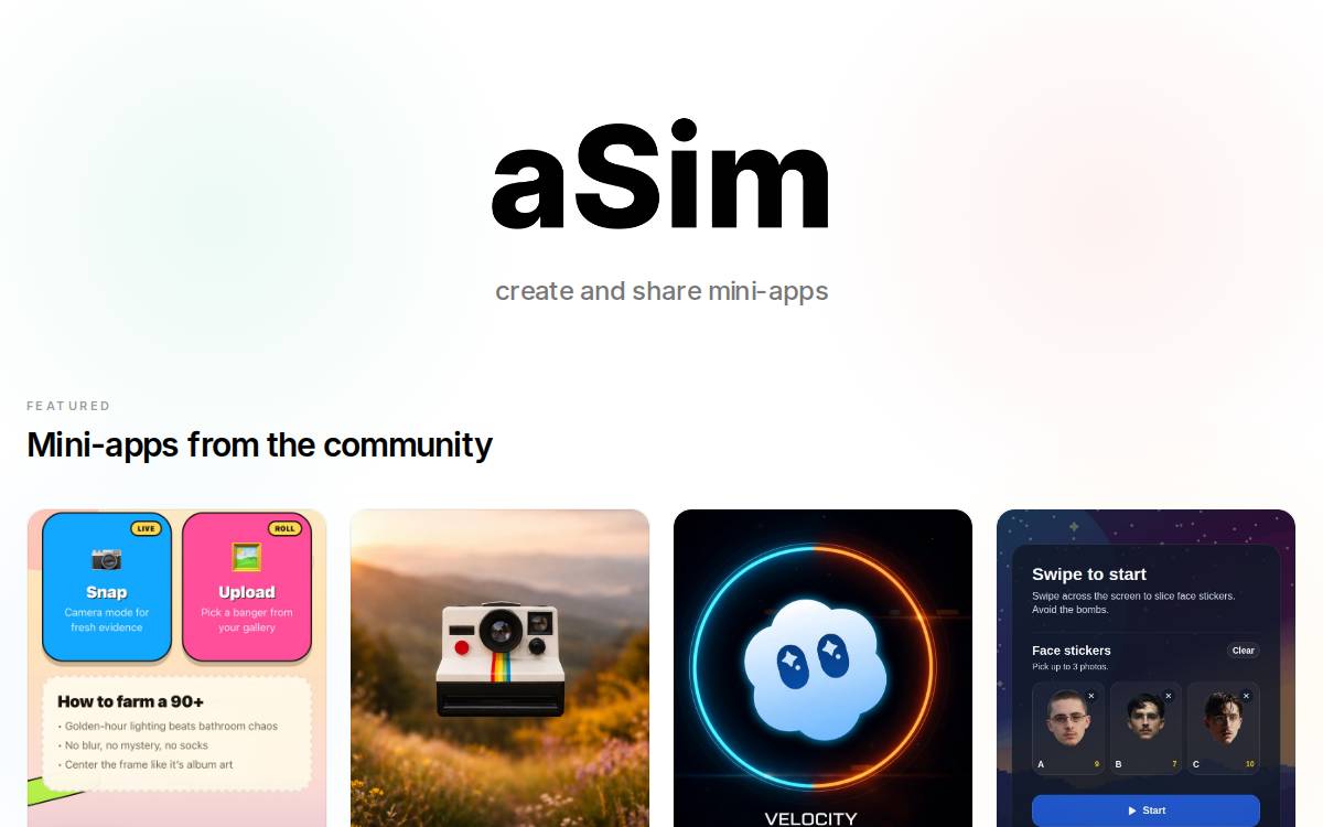 aSim website preview