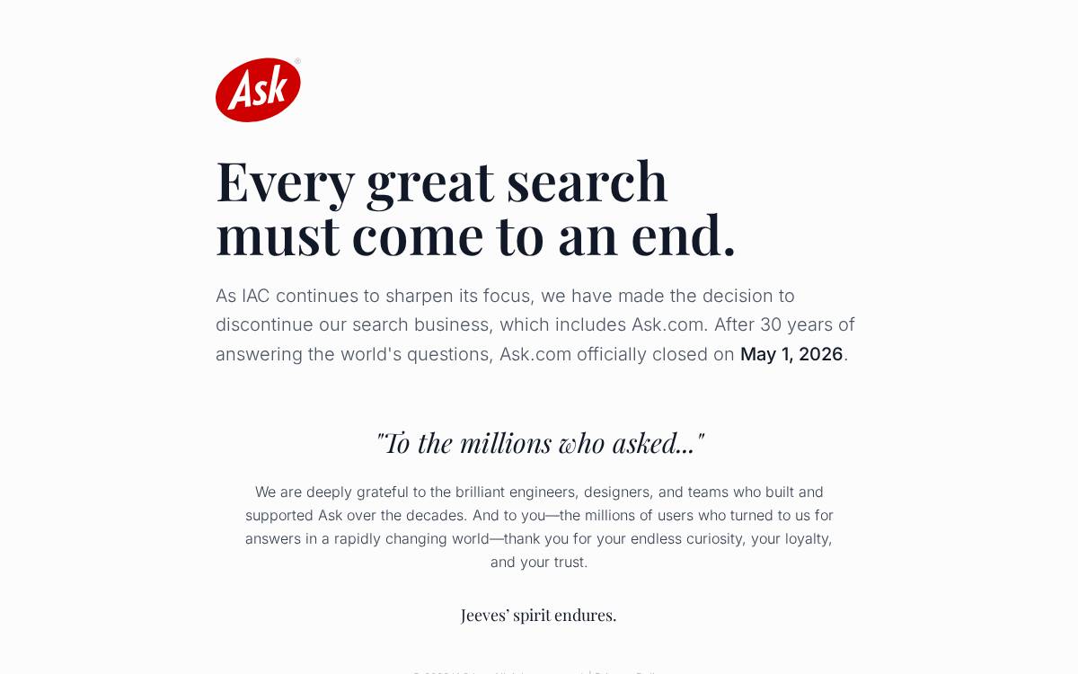 Ask website preview