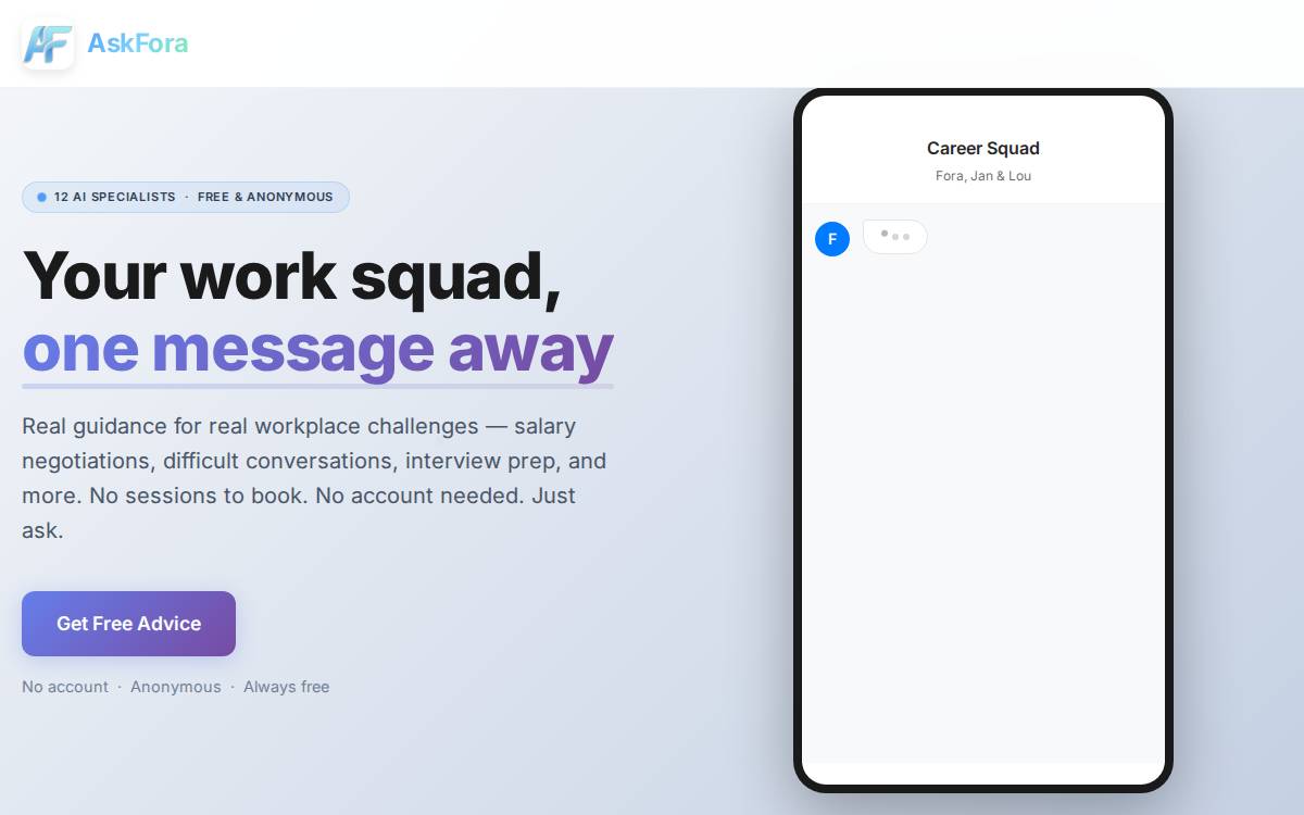 AskFora website preview