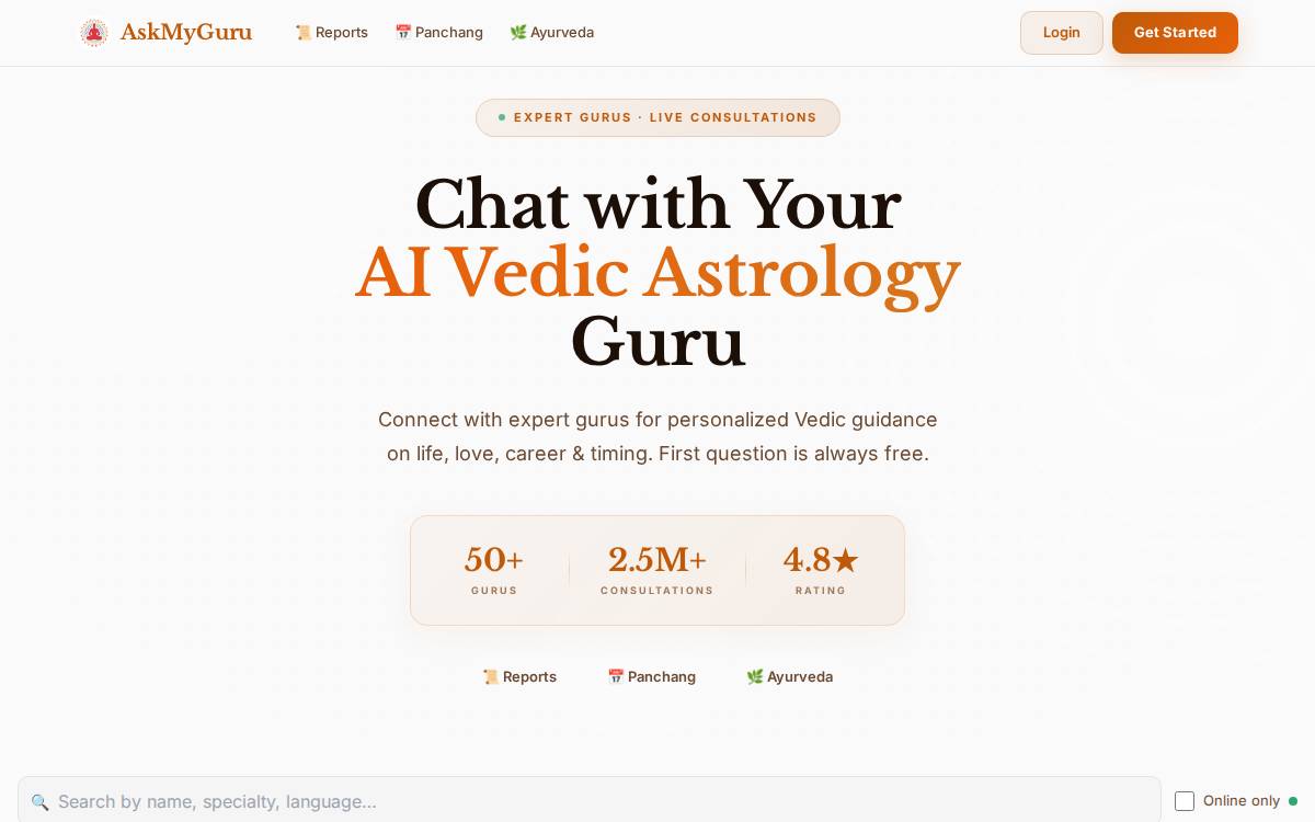 Askmyguru website preview