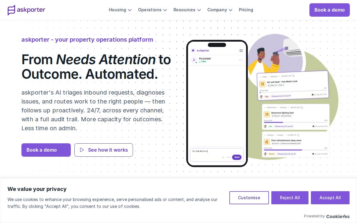 Askporter website preview