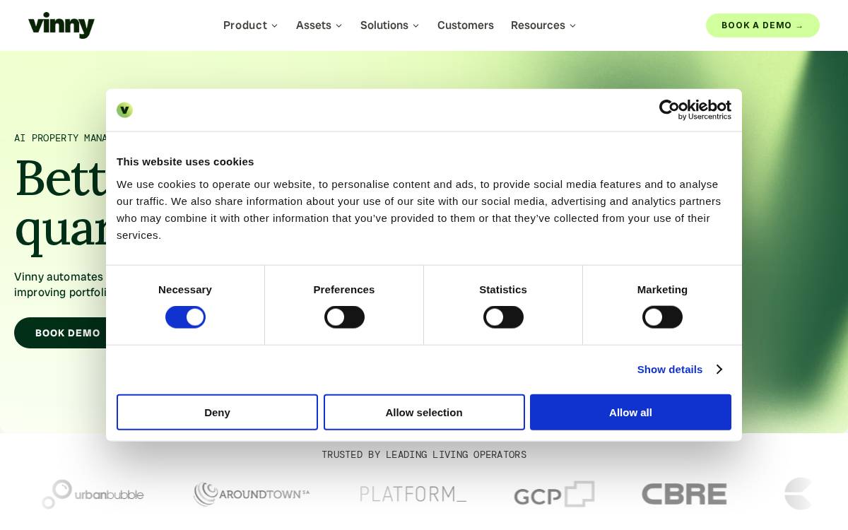 AskVinny website preview