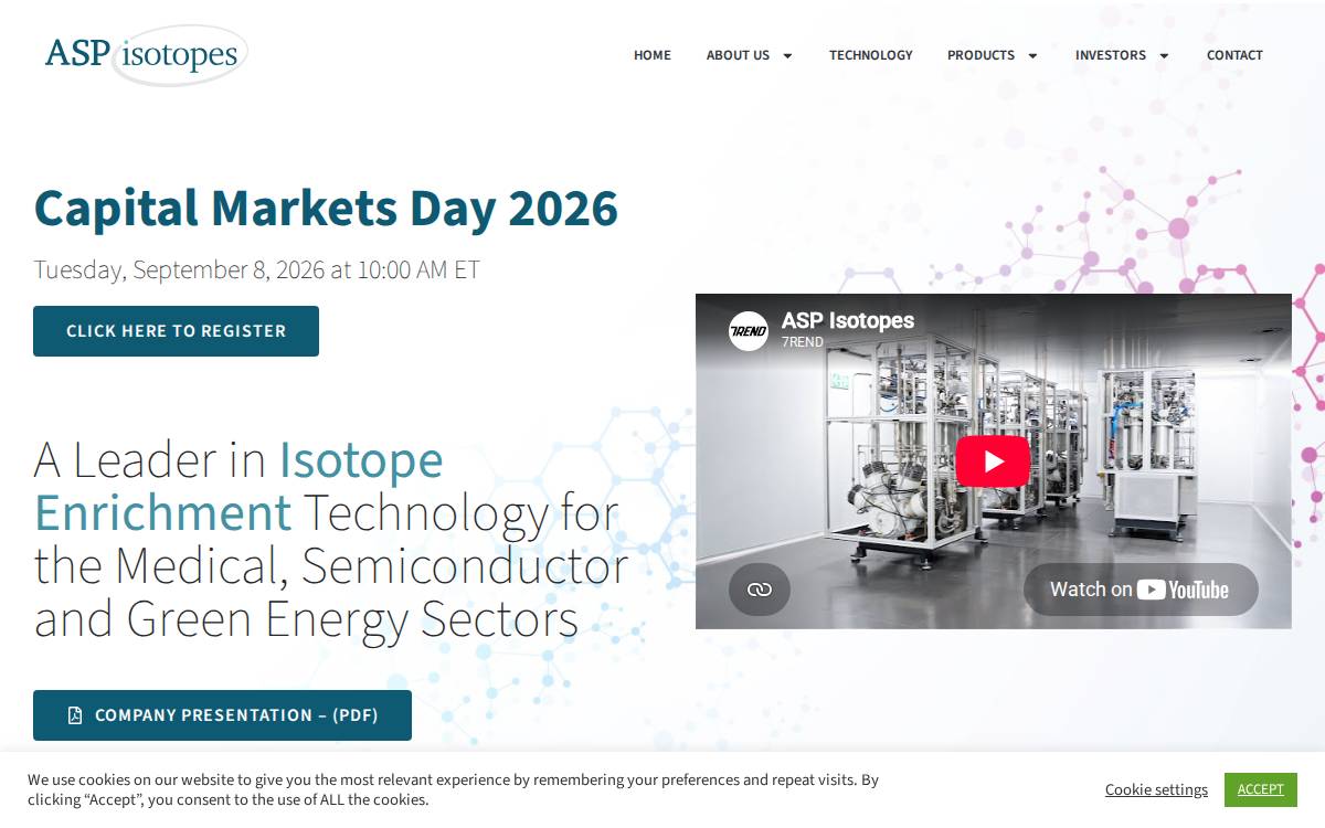 ASP Isotopes website preview