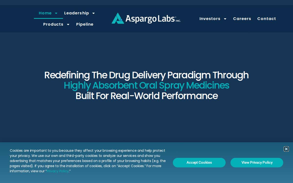 Aspargo Laboratories website preview