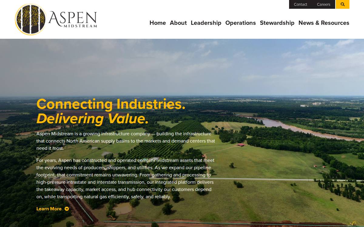 Aspen Midstream website preview