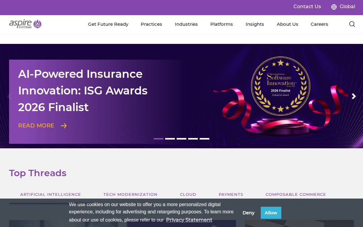 Aspiresys website preview