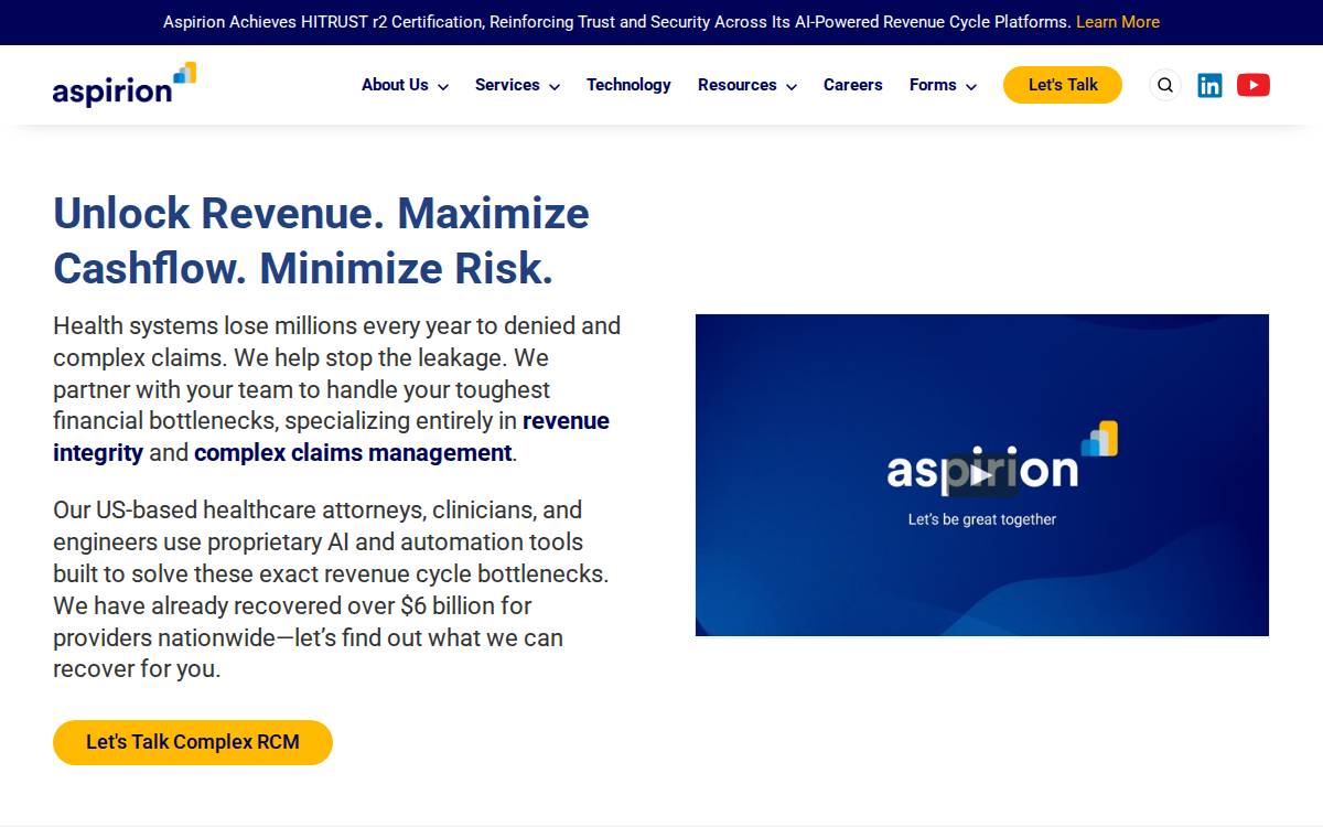 Aspirion website preview