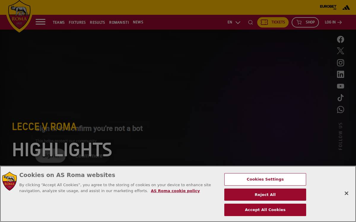 Asroma website preview