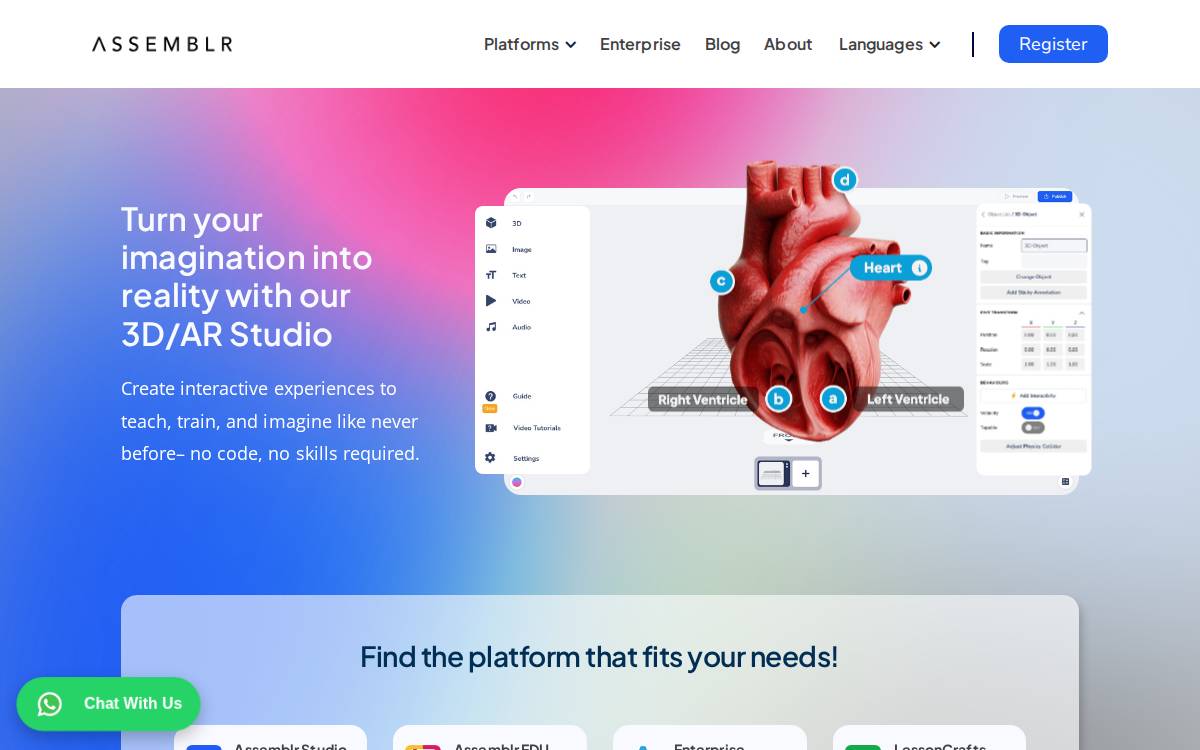 Assemblr website preview