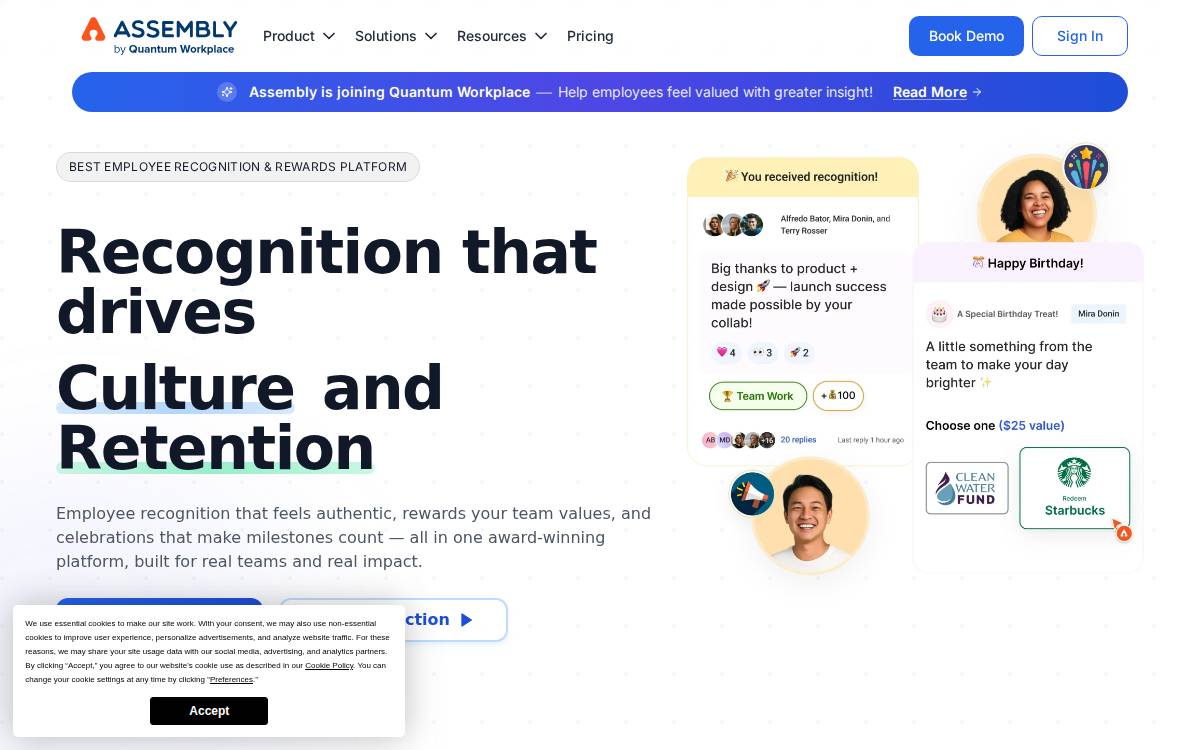Assembly Low-code project management website preview