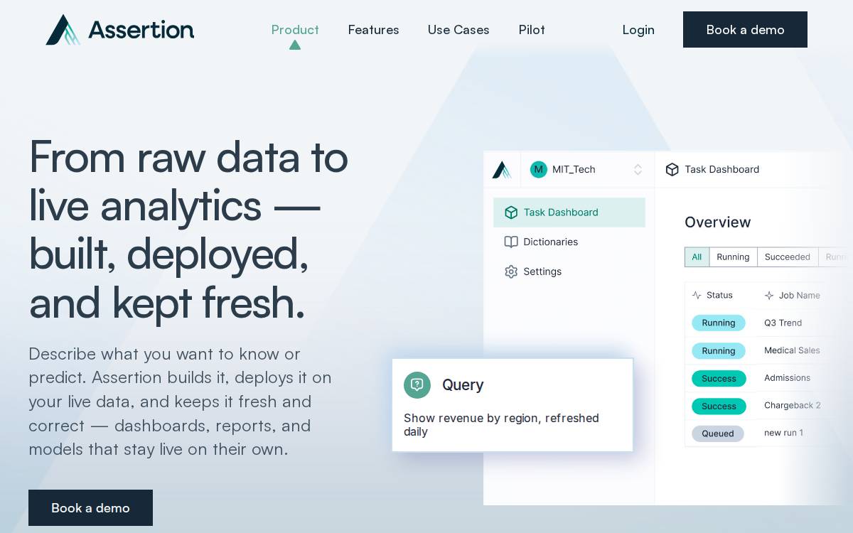 Assertion Ai website preview