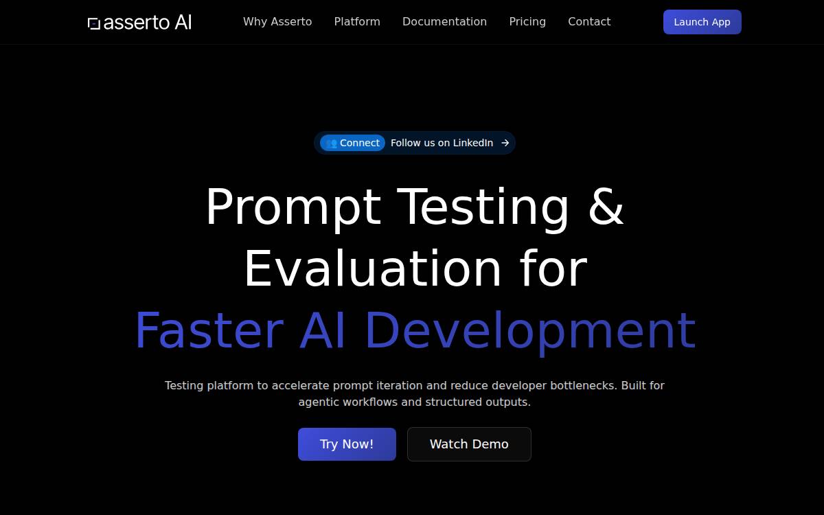 asserto AI website preview