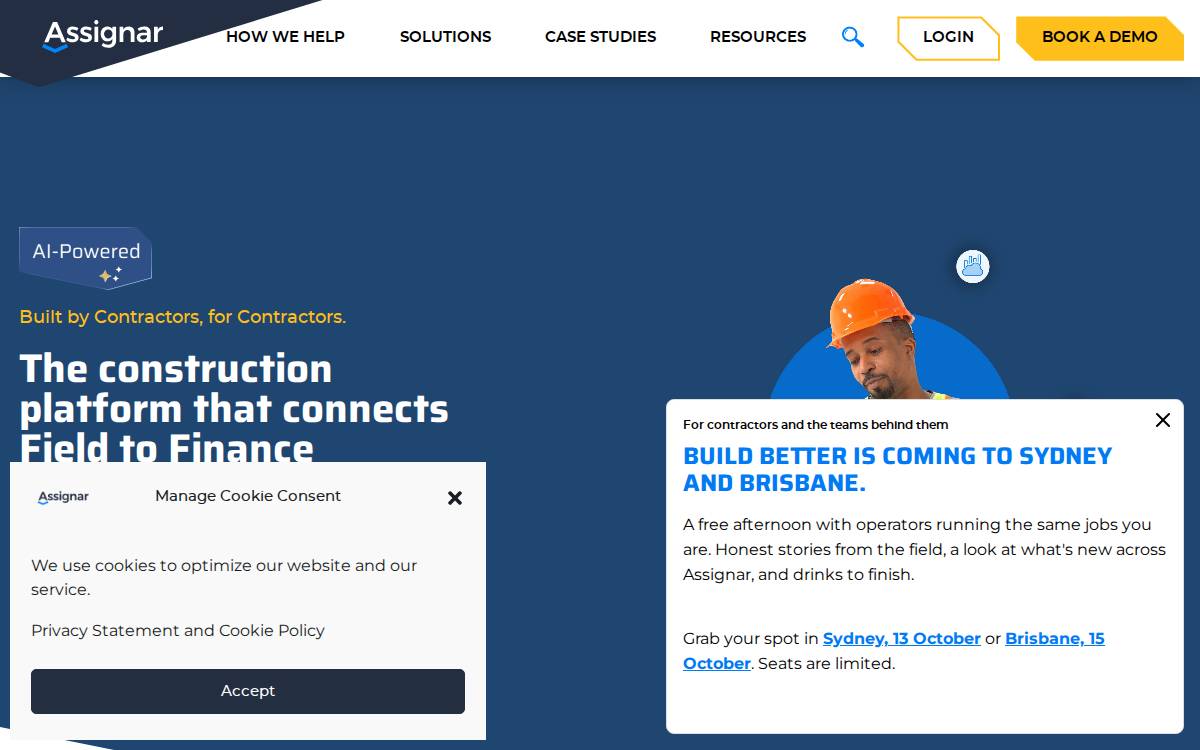Assignar website preview