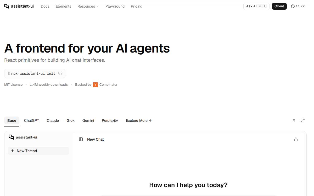 assistant-ui website preview