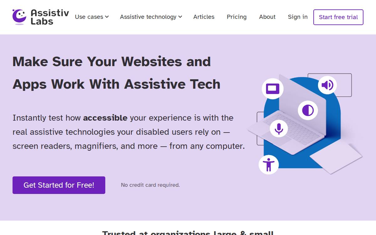 Assistiv Labs website preview